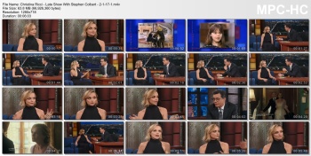 Christina Ricci - Late Show With Stephen Colbert - 2-1-17